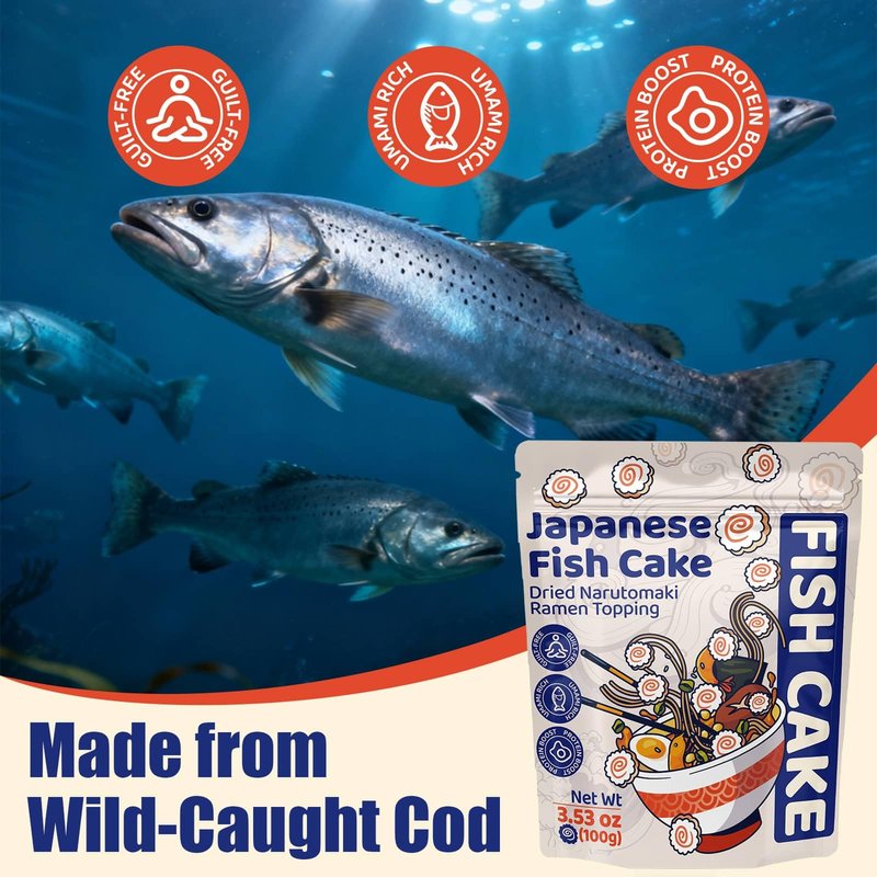 3.53oz Freeze Dried Narutomaki Fish Cake - Big Narutomaki Japanese Ramen Topping, Instant Noodles, Udon, Soup, Camping Meals, Emergency Supplies, Asian Pantry Food