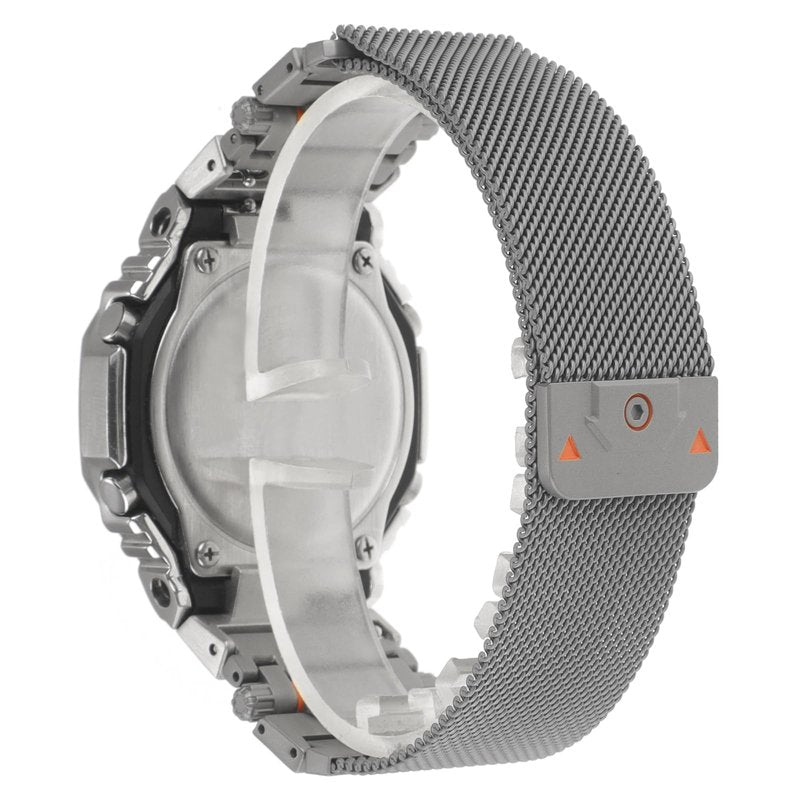 Stainless Steel Metal Mesh Loop Adjustable Magnetic Wristband Compatible with for Casio GM-2100 GA-2100 GA-2110 GA-B2100 GM-5600 GM-6900 GM-2140GEM GBM-2100 GM-2110 GM-2110D (gray, Medium)