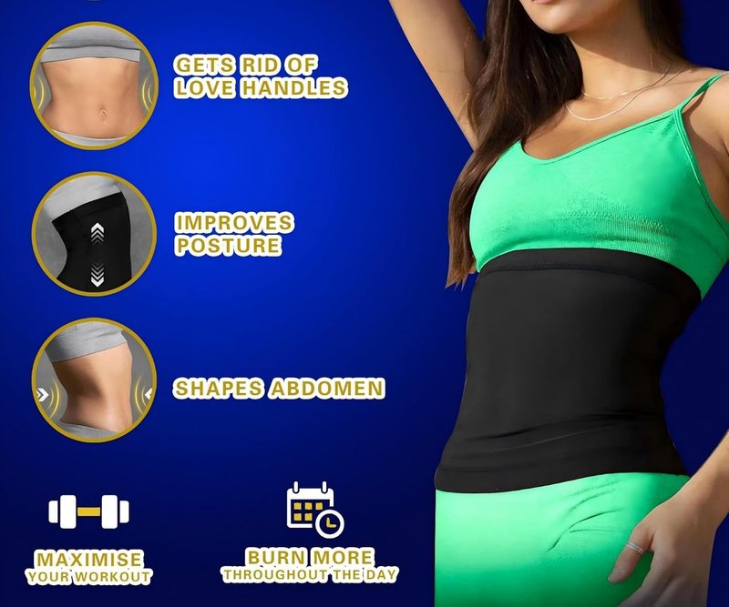 Waist Trainer Sauna Belt for Women - Neoprene-Free Waist Trimmer for Effective Slimming | Adjustable Size
