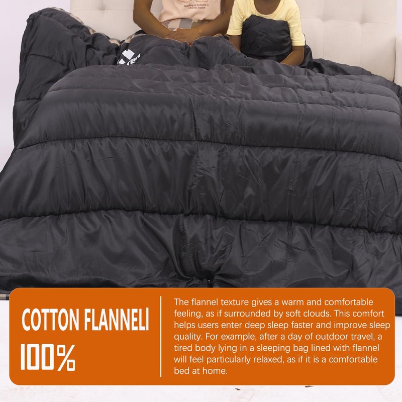 Londtren Large 0 Degree Sleeping Bags for Adults Cold Weather Sleeping Bag Camping Winter Below Zero 20 15 Flannel Big and Tall XXL LeftZip
