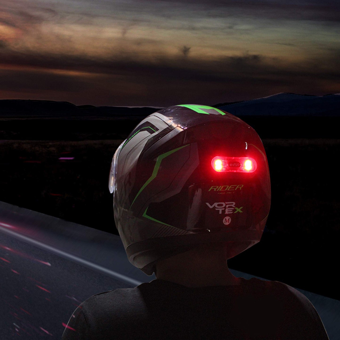 Trailstrike LED Motorcycle Bike Bicycle Red Rear Helmet Light Lamp for Night Riding Safety Warning Tail Lights Mode with Rechargeable Battery & USB Cable TS-101-A