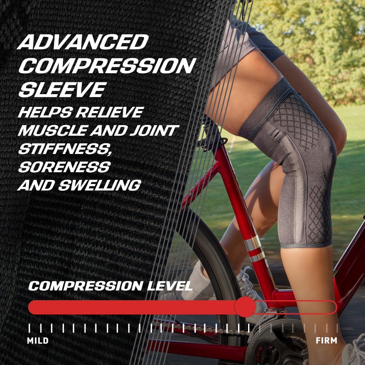 ACE Brand Flex Comfort Compression Knee Sleeve with Stabilizers, S