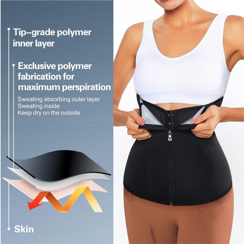 TIMESEEK Women's Sauna Suit Waist Trainer, Double Closure Waist Trimmer Belt, Adjustable Tummy Control Shapewear for Workout