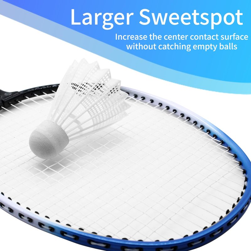Magicorange Badminton Rackets Set of 4 for Outdoor Backyard Games, Including 4 Racquets,4 Shuttlecocks, 4 Replacement Grip Tapes & 1 Carry Bag (Blue+Red)