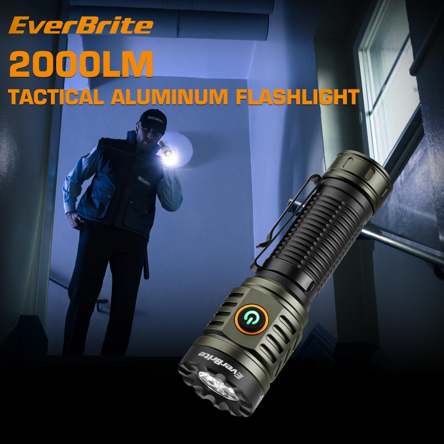 EverBrite 2000LM Rechargeable LED Flashlight, Super Bright Pocket EDC Flashlight with Magnetic Base, 6 Modes & Memory Function, Waterproof Aluminum Flash Light for Camping, Emergency, Power Outage