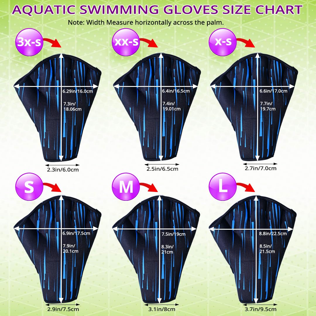 EFAH SPORTS Swimming Gloves Aquatic Swim Training Glove Neoprene Webbed Fitness and Water Aerobics Resistance Gloves for Men Women Children (Blue Large)