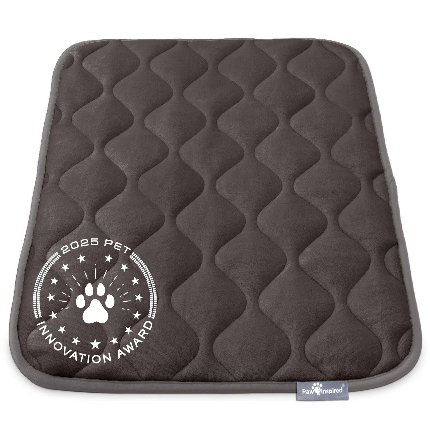 Paw Inspired Washable Padded Crate Mats for Dogs, Gray, 29x18 Inch