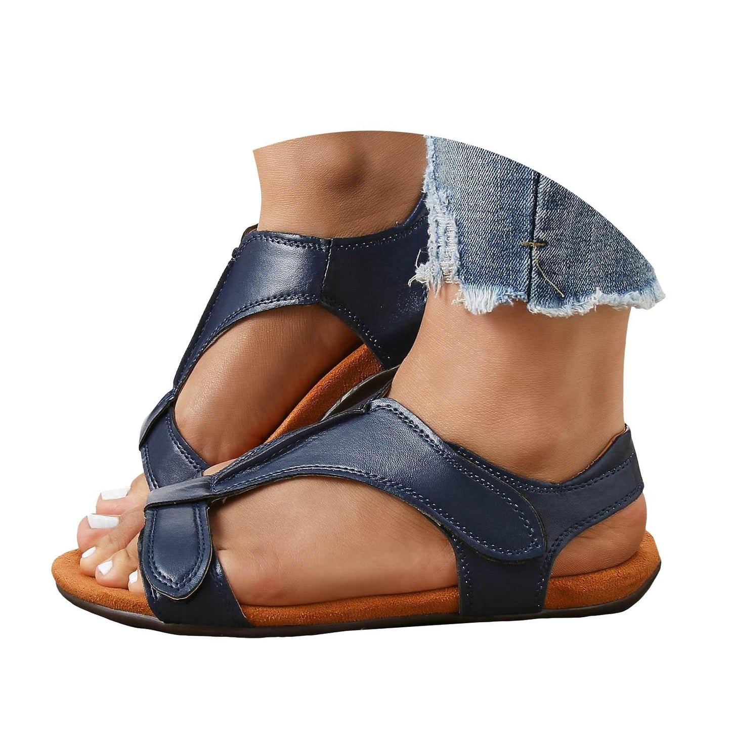 sdbrld Sandals for Women 2024 Summer Casual Comfy Walking Slippers with Arch Support Anti-Slip Breathable Orthopedic Sandals