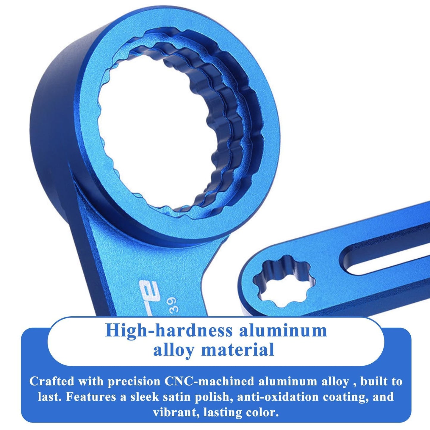 Slynxr 6-in-1 Bike Crank Removal Tool Bottom Bracket Removal Tool for 12/16-Notch 39/41/44/46/49mm Bottom Bracket Wrench Compatible with Shimano, SRAM DUB, FSA, Rotor, Truvativ GXP, Chris King