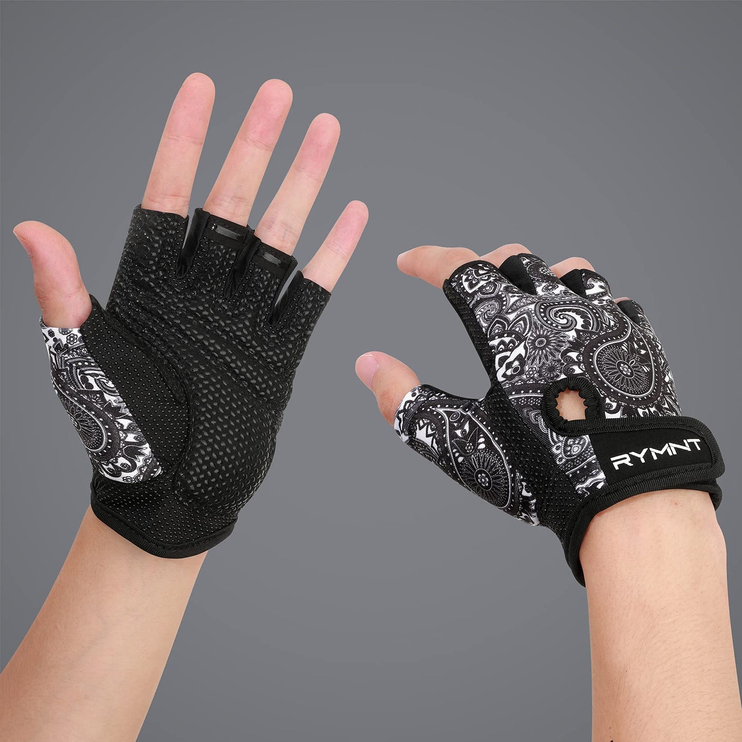 ZEROFIRE Workout Gloves for Women Men - Weight Lifting Gloves with Full Palm Protection & Extra Grip for Women Gym, Weightlifting, Weight Lift, Rowing, Exercise, Sport, Cycling.Paisley-Large