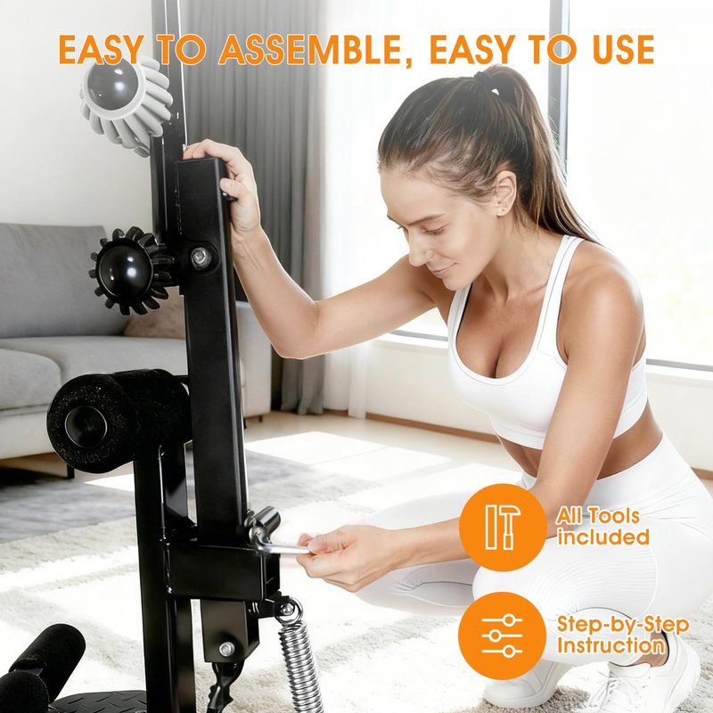 Adjustable Squat Machine for Women, Glutes Trainer for Home Gym, 4-Level Resistance Leg & Core Workout Equipment with Deep Squat Support, 300 lbs Capacity