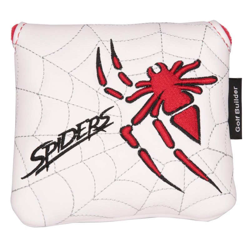 Golf Builder Spider Embroidery Golf Club Square Mallet Cover Spider Mallet Cover (White)