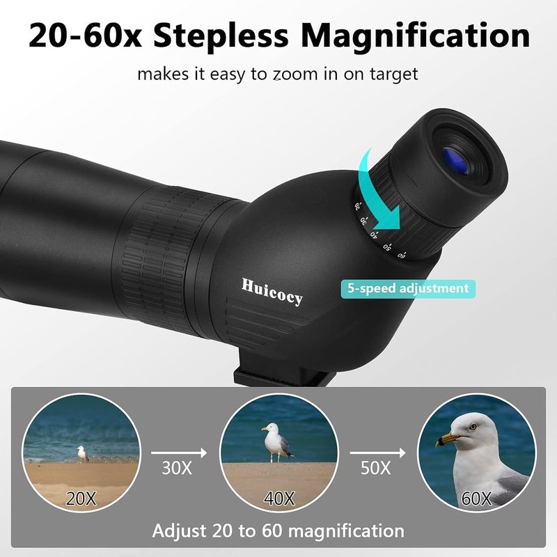Spotting Scope - 39-19m/1000m with Tripod, FMC Lens & BAK4 Eyepiece | Fogproof Bird Watching Kit with Phone Adapter