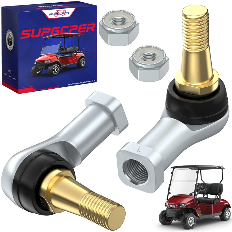 SUPGCPER Golf Cart Tie Rod Ends Ball Joint Kit, EZGO Tie Rod End Fit TXT 2001-UP Gas and Electric, EZGO Ball Joint Kit, OEM Number# 70902-G01, 70902-G02, 2PCS (Driver and Passenger Side)
