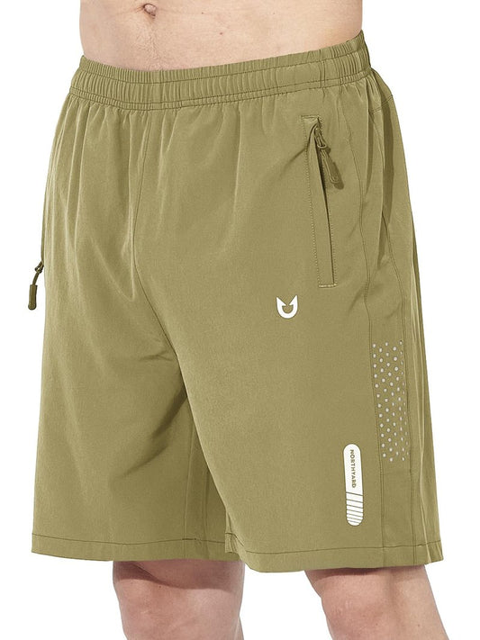 NORTHYARD Men's Athletic Running Shorts Gym Workout 7"/9"/5" Quick Dry Lightweight Sports Basketball Tennis 3 Zipper Pockets Khaki 3XL