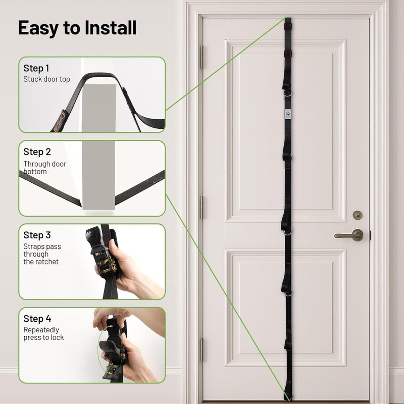Slim Panda Door Anchor Strap - Resistance Bands Exercise Equipment for Home Gym | Adjustable Multi-Point Anchor