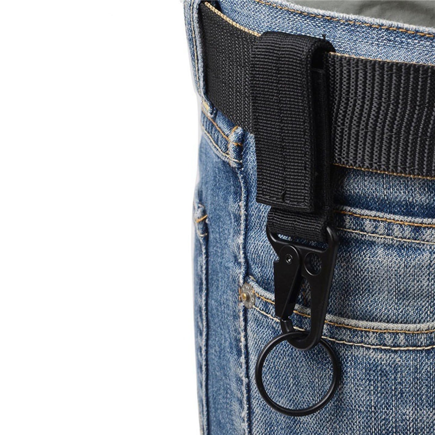 KICPUK Keychain Clips (3-Pack) Outdoor Heavy Duty Grade Key Holder Straps with D-Ring Buckle for Backpack, Belt and Gear Attachment