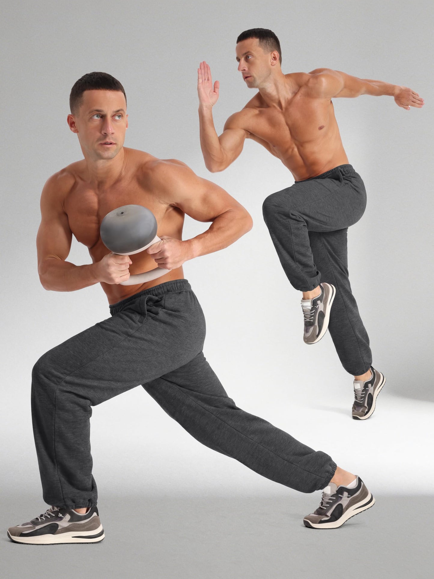 Aocku 4 Pack Mens Sweatpants Athletic Mens Joggers Sweat Pants with Pockets Drawstring Workout Gym Pants, Color A L