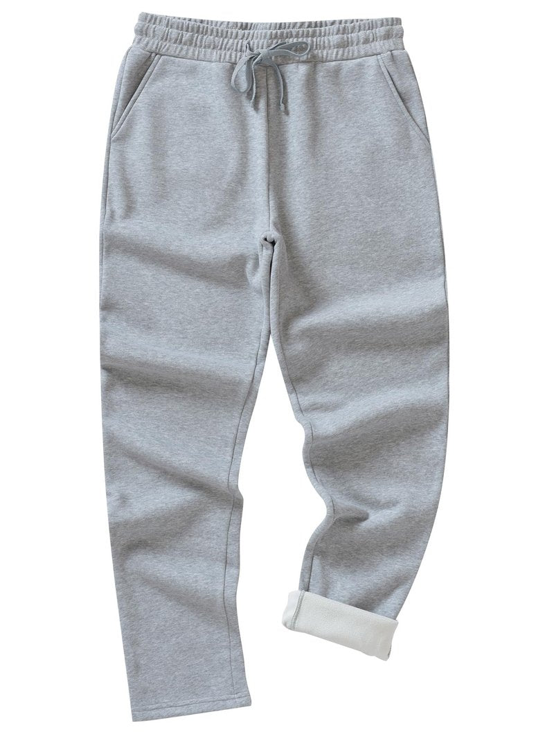 Weintee Men's 34" Inseam Tall Fleece Sweatpants Warm Pants for Winter L Oxford Gray