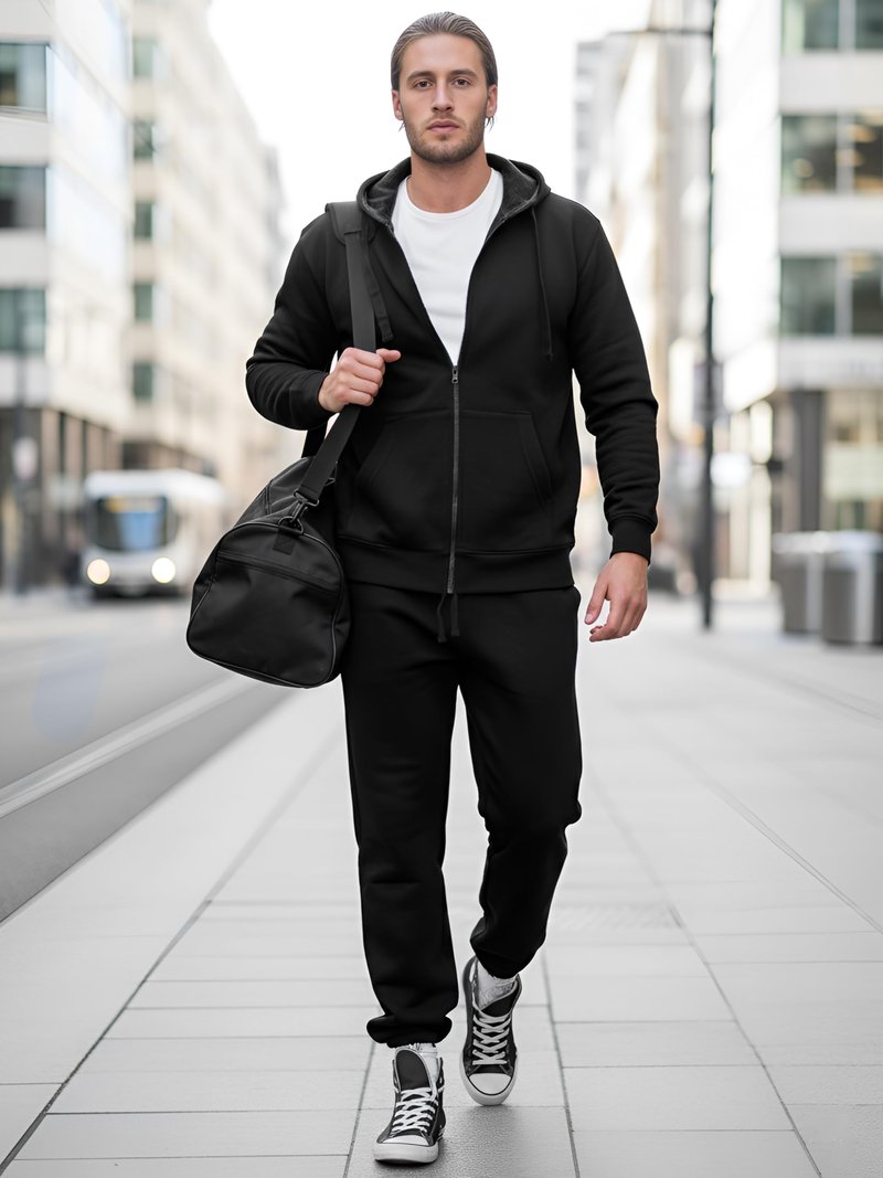 Love My Fashions® Men's Athletic 2 Piece Tracksuit set Plain Casual Sweatsuit Zip up Full Sleeve Jogging Outfit For Men