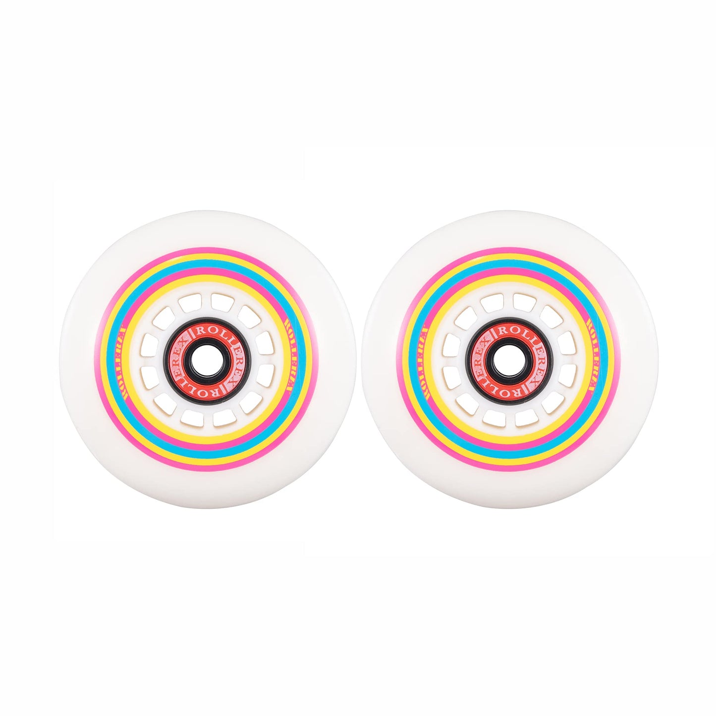 Rollerex Lollipop Boardwalk Inline Skate Wheels – 2-Pack 85A Polyurethane Indoor Outdoor Roller Blade Wheels – Smooth Ride with Optional Bearings, Spacers & Washers (76mm)