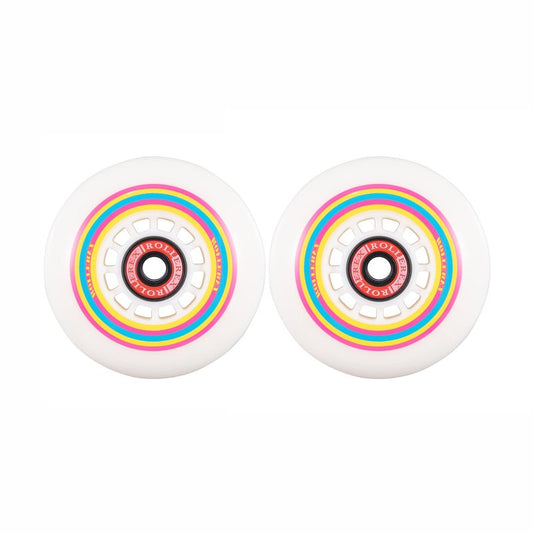 Rollerex Lollipop Boardwalk Inline Skate Wheels – 2-Pack 85A Polyurethane Indoor Outdoor Roller Blade Wheels – Smooth Ride with Optional Bearings, Spacers & Washers (76mm)