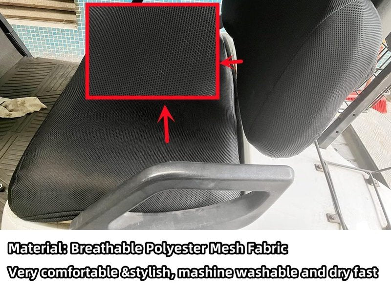 Dr.Acces Golf Cart Seat Cover Front+ reat seat Cover,Polyester Mesh |Breathable Bench Seat Cover for EZGO TXT RXV & Club Car DS 2000-up with 4 Seats (Flat Backrest)