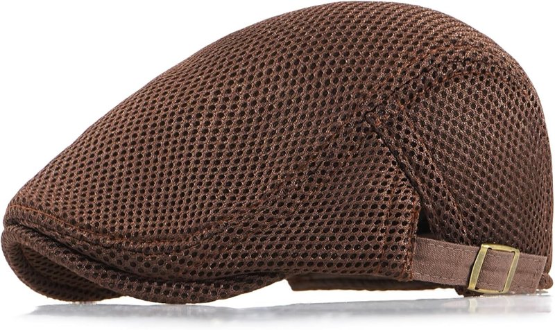 Men's Mesh Cap - Breathable Summer Newsboy Hat | Adjustable Ivy Cap for Driving & Hunting