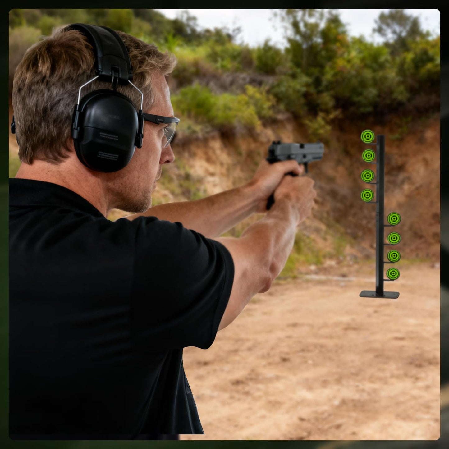 Ideagle Metal Swing Dueling Tree Target Stand with 8 Steel Plates, Heavy Duty 3mm Alloy Suitable for Airgun Shooting Practice