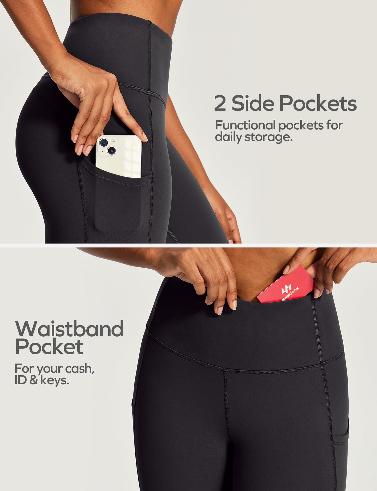 Ewedoos Capri Leggings for Women High Waisted Yoga Pants with Pockets for Women Tummy Control Workout Leggings Yoga Capris