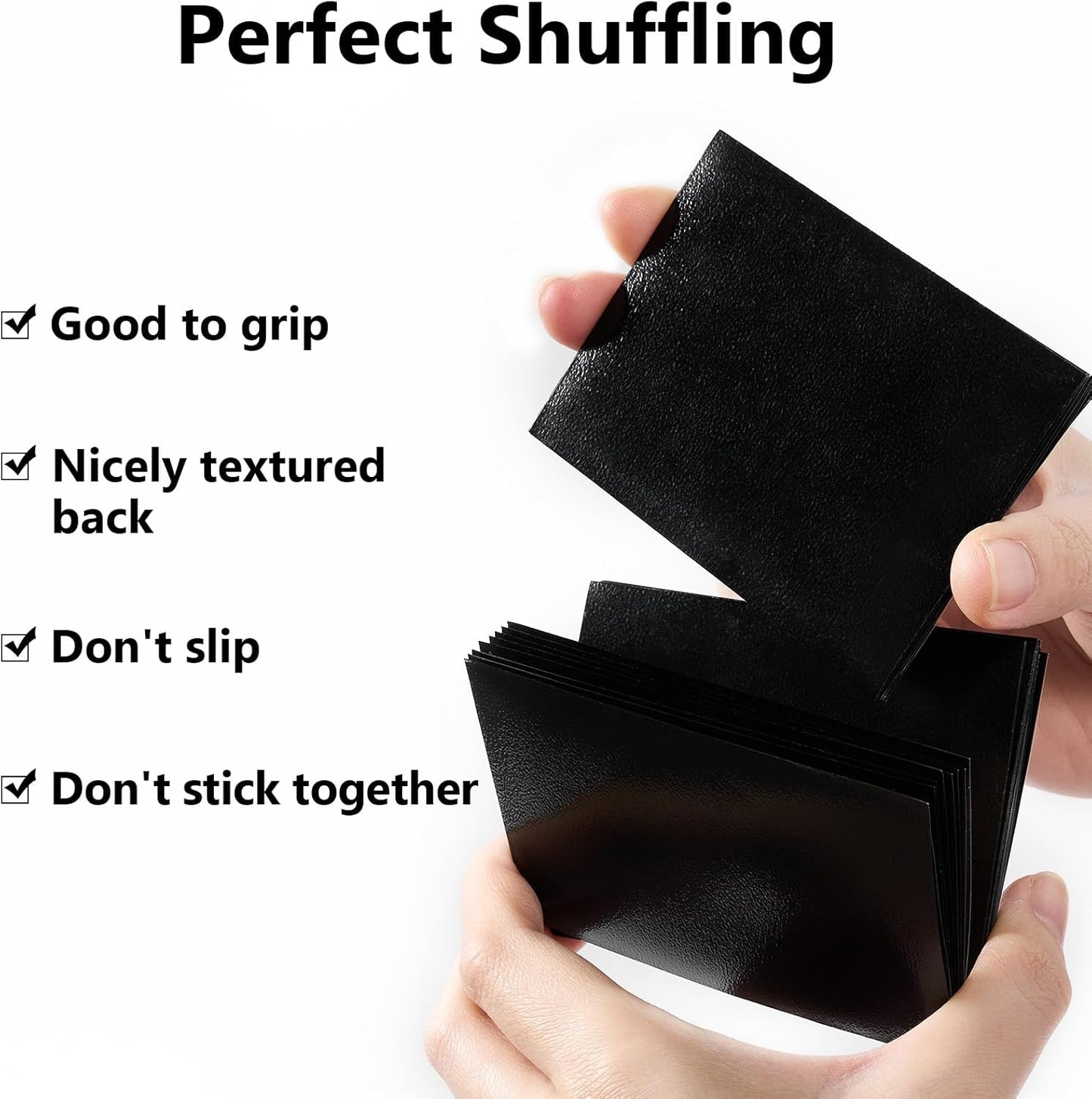 Card Sleeves for Trading Cards - Matte Deck Protectors for Baseball & Sports Cards | 66x91mm, Black - Perfect Fit for Shuffling