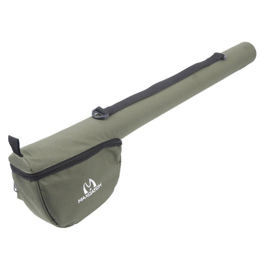 M MAXIMUMCATCH Maxcatch Fly Fishing Rod Case with Reel Pouch, Complete Protection Bag for 9FT 2/4 Piece Rods (Green, For 7.5' 4sec Fly Rod Length: 25.9'')