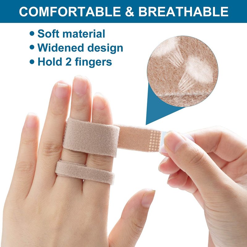 Finger Buddy Wraps - 12 PCS Finger Loop Tapes for Broken, Jammed, or Swollen Fingers | Splint Brace for Joint Support