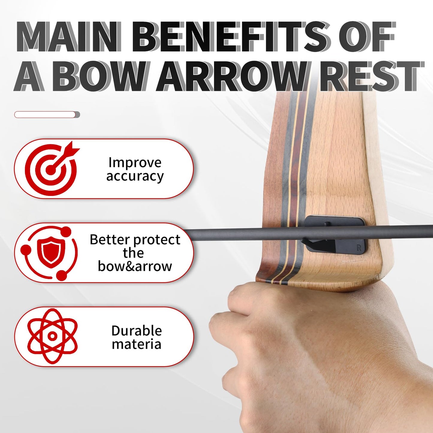 MOYJ Recurve Arrow Rest Right Hand Recurve Bows Hunting Shooting 6pcs Plastic Archery Arrow Rest for Recurve Bows