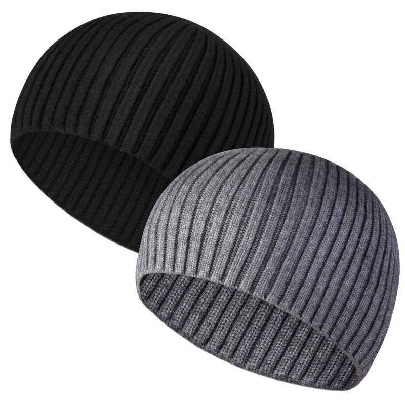 Heniho Winter Wool Skull Beanies for Men Women, Warm Plain Toboggan Hats Ski Running Knit Skull Cap, H