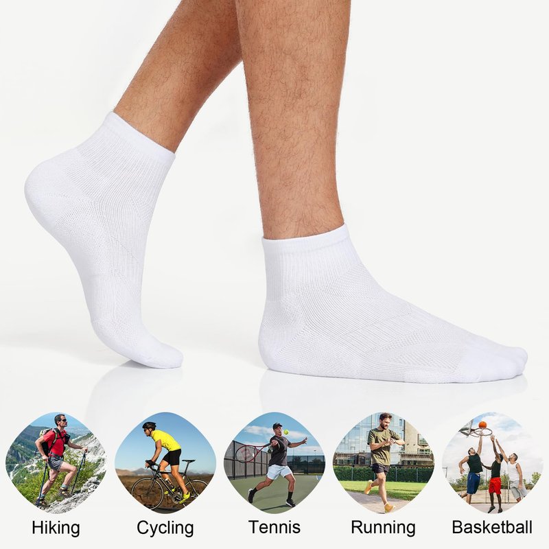 Lapulas 6 Pack Men's Ankle Socks Cotton Cushioned Athletic Running Socks for Women