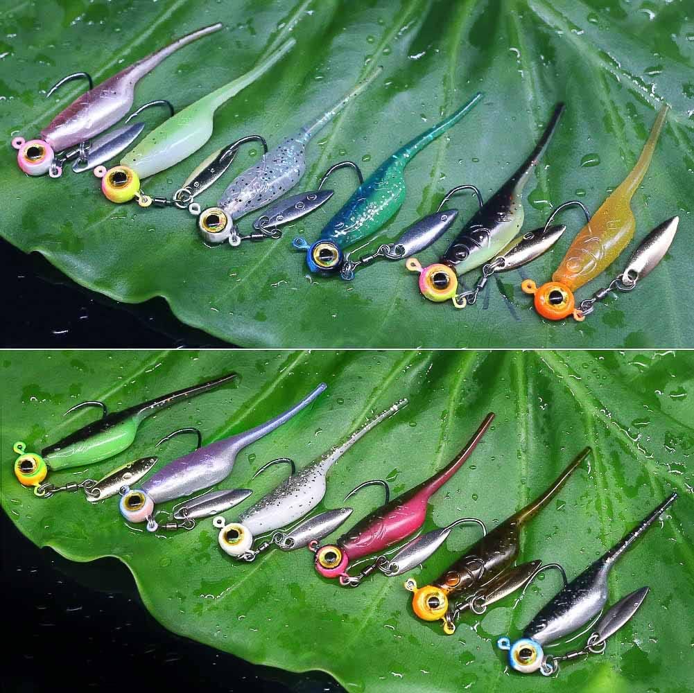 Crappie Fishing Lures Kit - Shad Minnow Plastic Baits & Jig Heads | 40 & 135 Piece Sets