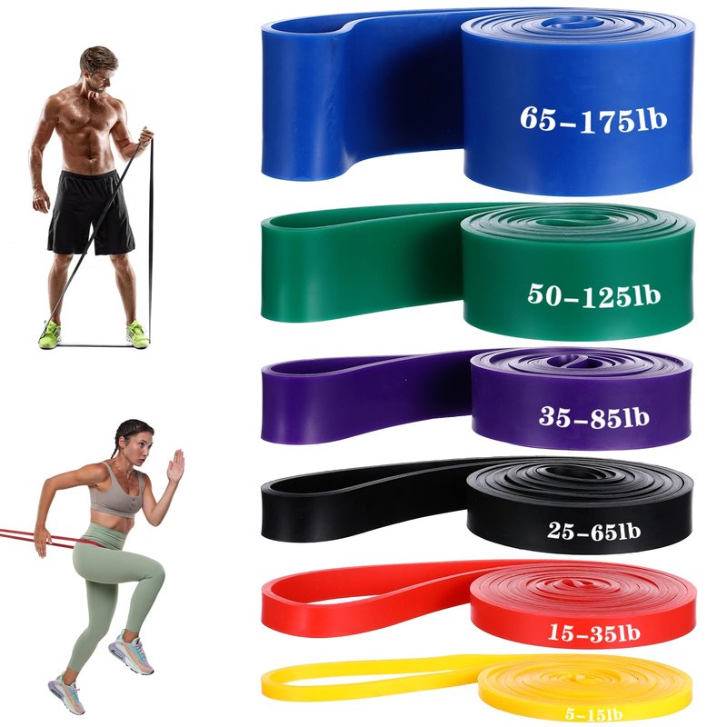 6 Pcs Resistance Bands for Working Out, Exercise Bands, Workout Band, Pull Up Assistance Band for Body Stretching Training Physical Therapy Muscle Training for Men & Women