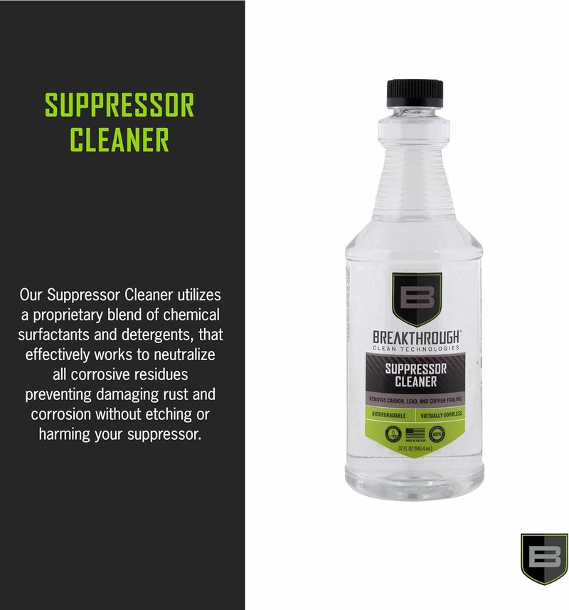 Suppressor Cleaner - Advanced Breakthrough Formula for Firearm Maintenance | 8 oz Bottle