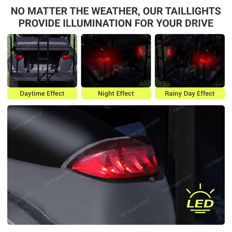 Panglong Club Car LED Taillight kit Replacements, Rear Light 12V 3 Wires for Precedent 2004-up&Tempo 2018-up Golf Carts #102529001 102528901