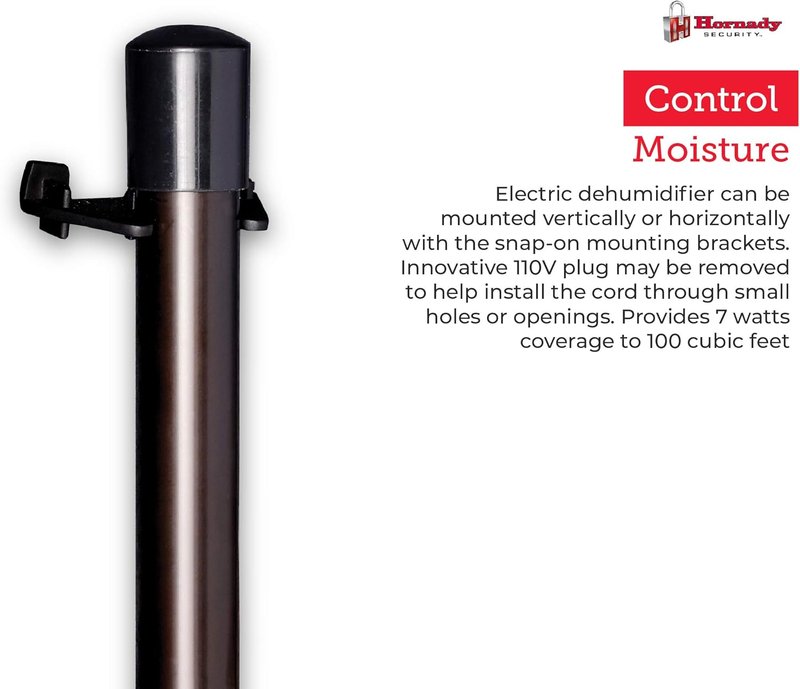Hornady Electronic Gun Safe Dehumidifier Rod - 12" Black | Prevents Moisture Damage