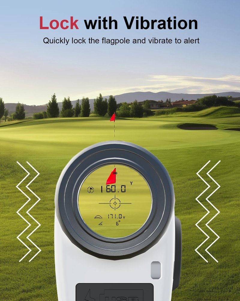 Golf Rangefinder with Slope,1300 Yards Laser Rangefinder,7X Magnification, Rechargeable Range Finders Golfing with Flag Lock Vibration,Speed Mode for Hunting Shooting as Thanksgiving Day Gift (White)