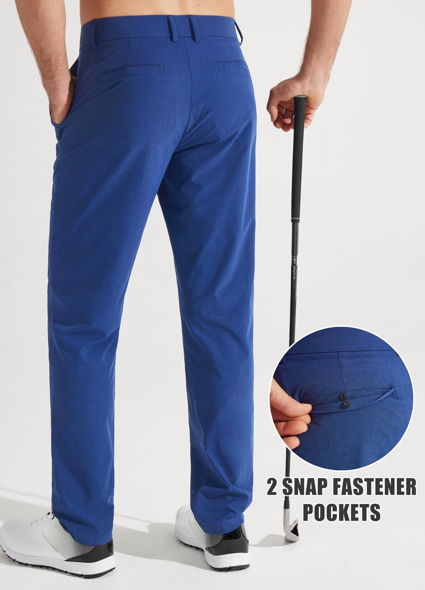 Libin Men's Dress Pants 32" Comfy Business Casual Golf Pants Quick Dry Lightweight Clothing for Men Travel Vocation Work Trousers Water Resistant, Royal Blue, 40W x 32L