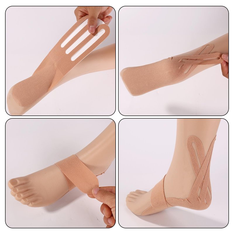 40pcs Kinesiology Feet Tape Set, Breathable Pre-Cut Kinesiology Arch and Sole Tape for Boots Hiking Boots Dress Shoes Providing Long-Lasting Support(Skin Color)