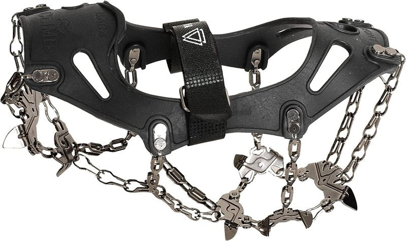 Yatta Life Trail Spikes Crampons Ice Grips for Hiking - Winter Shoes/Boots with 14 Stainless Steel Spikes, Anti-Slip Traction Cleats for Snow Ice Walking Climbing Mountaineering (Black, XL)