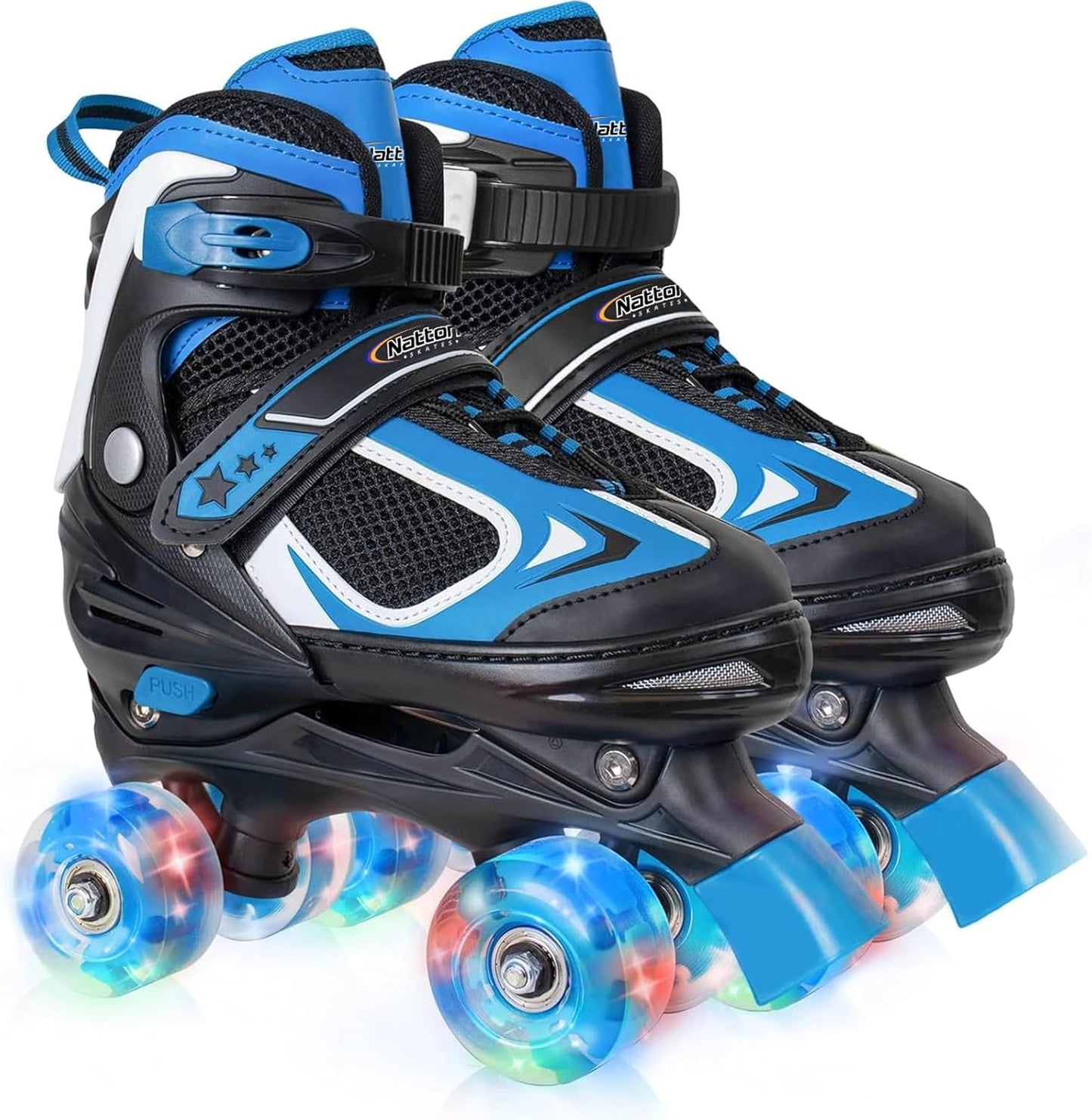 Kids Roller Skates - Adjustable Quad Skates with Light-Up Wheels | 4 Sizes for Boys & Girls