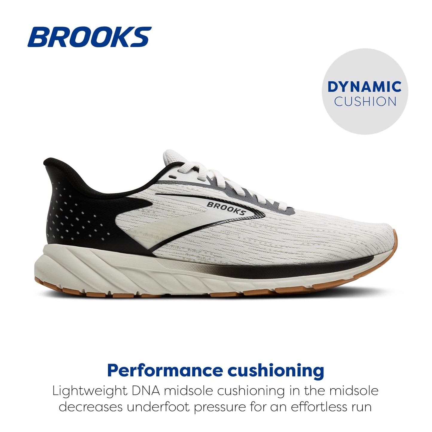 Brooks Women’s Anthem 7 Neutral Running Shoe - White/Black/Tan - 8 Medium