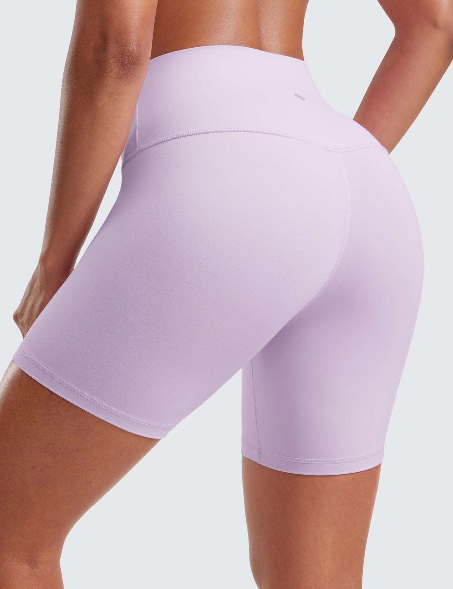 CRZ YOGA ButterLuxe Biker Shorts 6" - High Waisted Workout Running Volleyball Spandex Yoga Womens Lilac Air Small