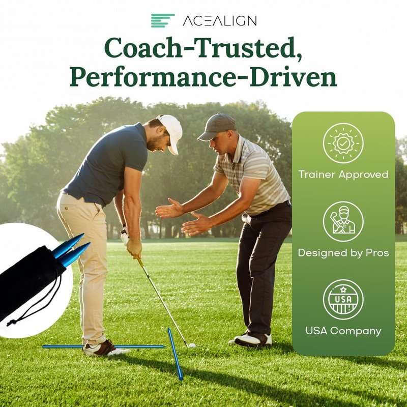 AceAlign 2-Pack Golf Alignment Sticks – Durable Golf Training Sticks & Alignment Rods for Swing Training, Telescopic Golf Aiming Stick for Setup & Posture, Golf Alignment Tool for All Skill Levels.