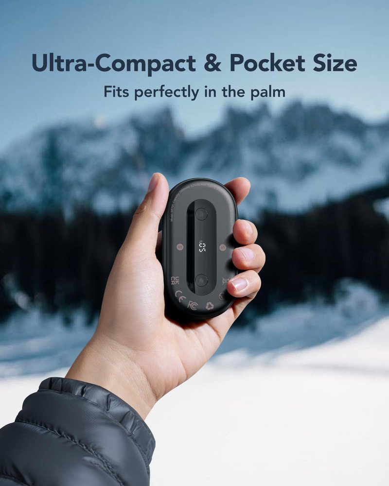 Al Hand Warmer Rechargeable, WeeFancy Magnetic Handwarmers Gifts Set, Small Palm Heater Instant Heating UP to 131°F, 15 Hours Long Lasting, Tech Gifts for Outdoors, Hunting, Camping, Golf Essentials